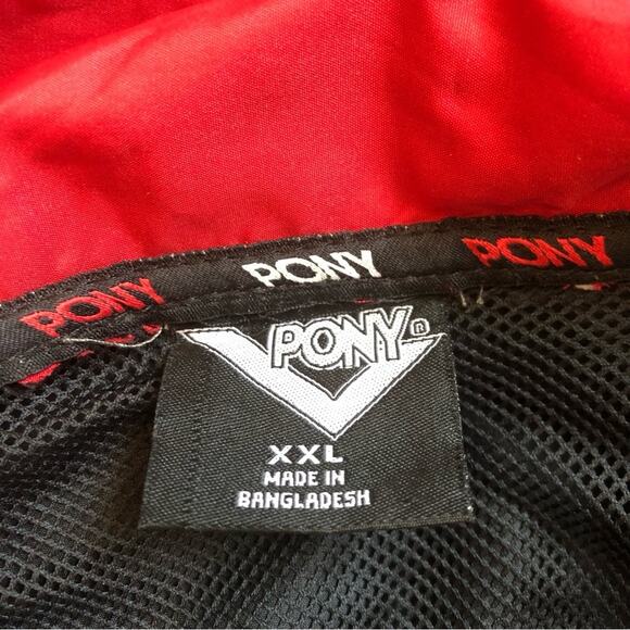 Pony Windbreaker Jacket Mens XXL Black Graphic Activewear Full Zip Y2K Running - Picture 3 of 10